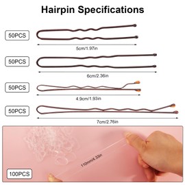 600 Piece Hair Pins Bobby Pins Set Hair Clips Small U Hair Clips 2 Inch 2.36 Inch Bobby Pins Metal Hair Pins with Storage Box Brown and Gold