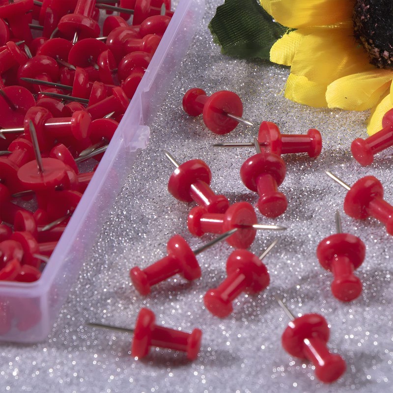 VAPKER Push Pins Tacks 120Pcs DarkRed Thumb Tacks Larger Size
