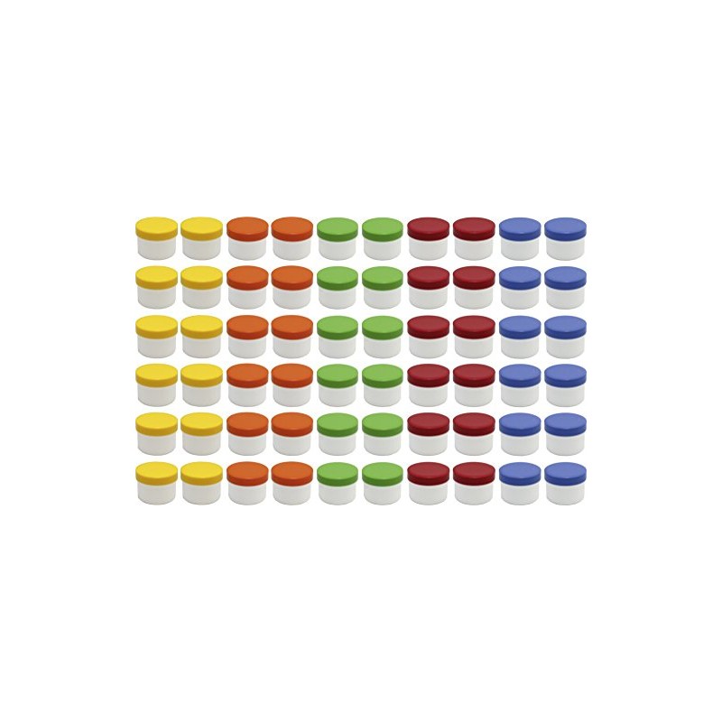 60 ointment containers, cream containers, ointment pot, flat, 35 ml