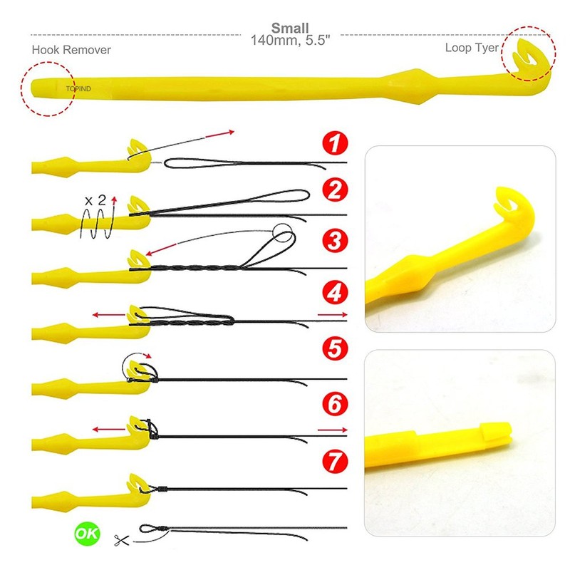 TOPIND 3Pcs Plastic Hook Disgorger Set Hook Remover Hair Rig