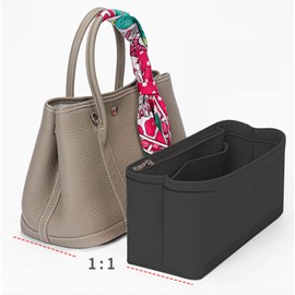 Lckaey purse organizer insert for garden party 30 insert organizer bag garden party 30 36 tote 2035Gray-black-M