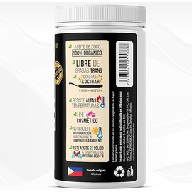Aceite de coco ORGÁNICO 930ml, sin sabor y sin olor, primer prensado en frio, certificado orgánico nacional e internacional.
