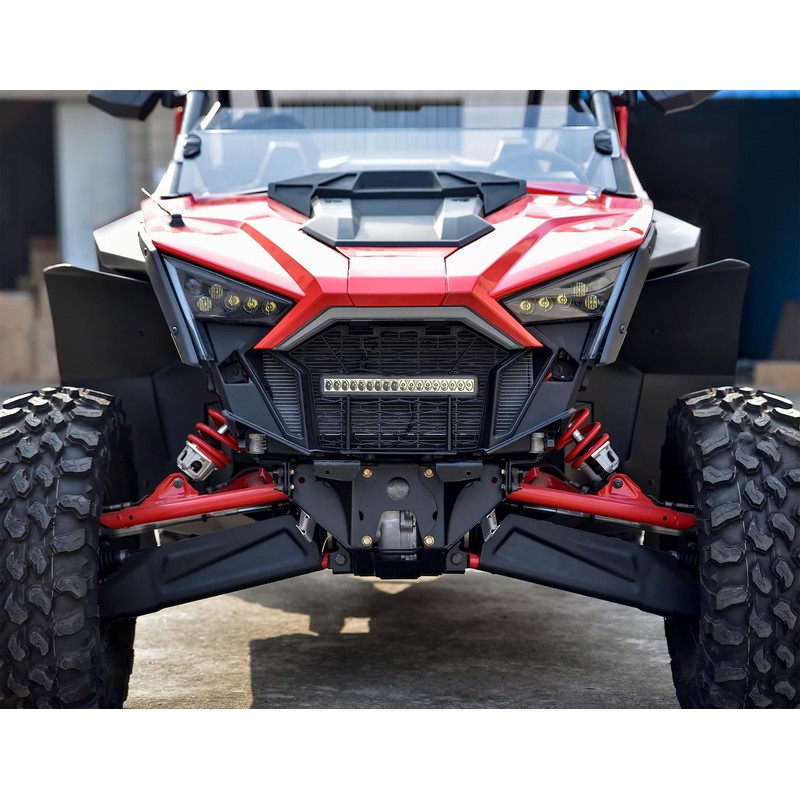 SAUTVS Front Mesh Grill with LED Light Bar for RZR