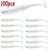 100 Pcs Fishing Soft Bait Swimbaits Lures Soft Plastic Fishing