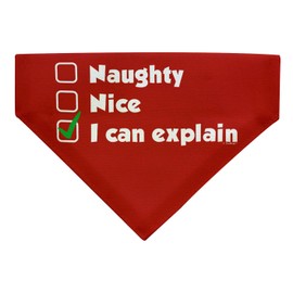 Funny Dog Christmas Clothing Naughty Nice I Can Explain Small Dog Bandana Scarf for Dogs Bib Explain