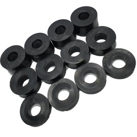 M10 Black Nylon Wide Spacers Standoff Washers ID 10.5mm, 4 x 5mm, 4 x 10mm, 4 x 15mm OD 25mm (Pack of 12)