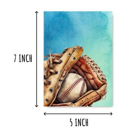 SMDDesigns Baseball Happy Birthday Card - Funny Baseball Card - Baseball Lover Card - Humor Sport Card - Greeting Funny Card, 5 x 7 inches