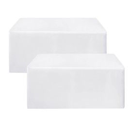 HolidayIdeas Fitted White Table Clothes - 72 x 30 Inch - 2 Pack Rectangle Table Covers for 6 Foot Tables, Polyester Fabric Tablecloths for Folding Table, Parties, Holiday Dinner, Wedding, Trade Show