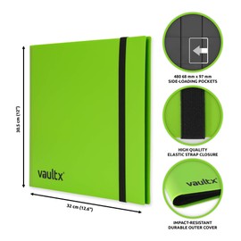 Vault X File Folder - 12 Compartments Trading Cards Folder - 480 Compartments with Side Opening for Playing Cards to Collect and Exchange