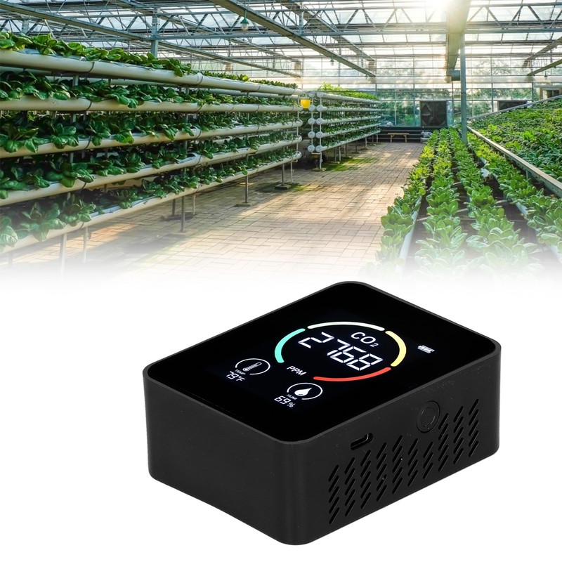 Carbon Dioxide Detector Semiconductor USB Charging LCD Temperature Humidity Detection