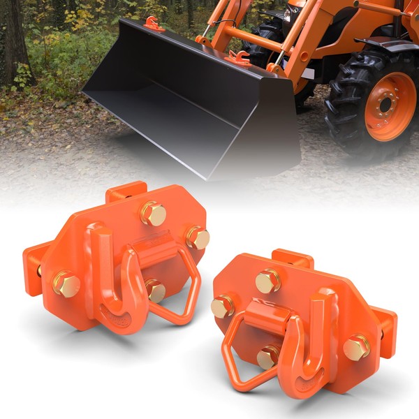 Sulythw Tractor Bucket Hooks with Tie Down Ring(Orange), Grade 70