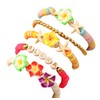 MMIUAEG 2Pcs Hawaiian Plumeria Rubra Bracelets Bohemian Polymer Clay Beaded