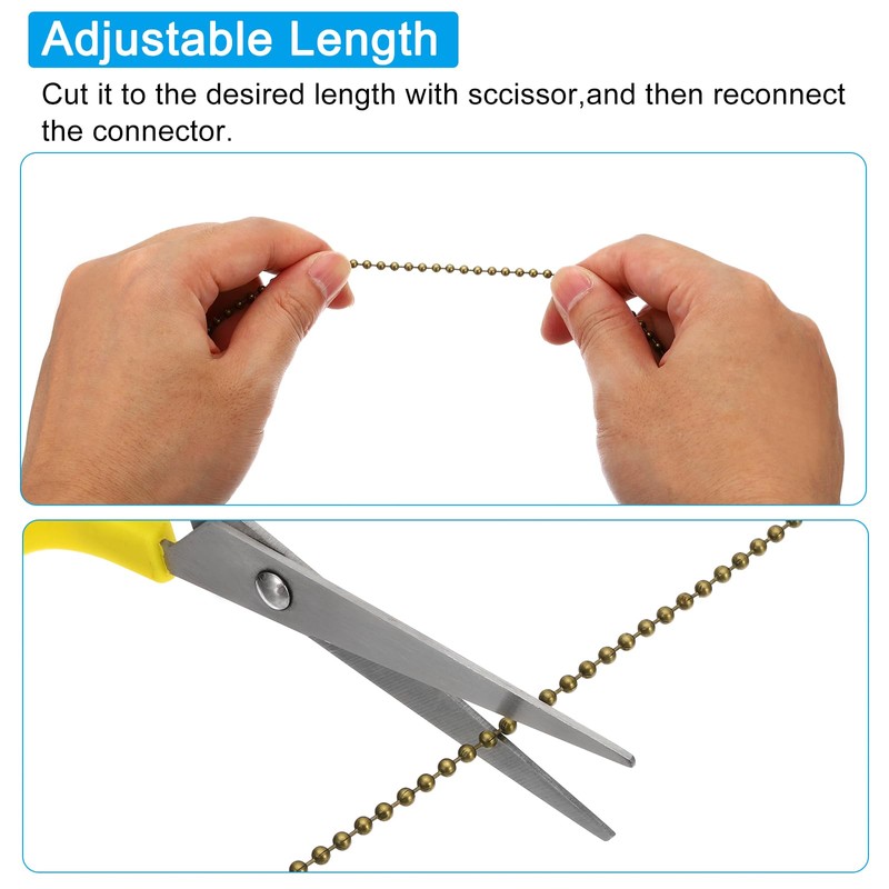 PATIKIL 1M 3.3ft Ceiling Fan Pull Chain, 4 Pcs Beaded