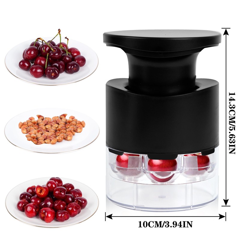 JMBTLUS Cherry Pitter, 7-Hole Long Plunger Push Button Cherry Core