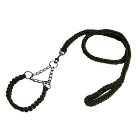 Avidora Dog Leash Collar Set Half Chalk Chain Paracord Nylon Rope Pet Cat Lightweight Medium Large Army Green S