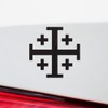 Transparent Decal Stickers of Jerusalem Cross (Black) Premium Waterproof Vinyl