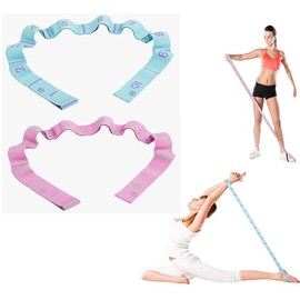 Liahelianx 2-Pack 10-Loop Elastic Stretch Bands- Adjustable Pilates Resistance Bands for Physical Therapy,Yoga,Pilates,Dance & Gymnastics - Portable Rehabilitation Equipment,Home Gym Essentials