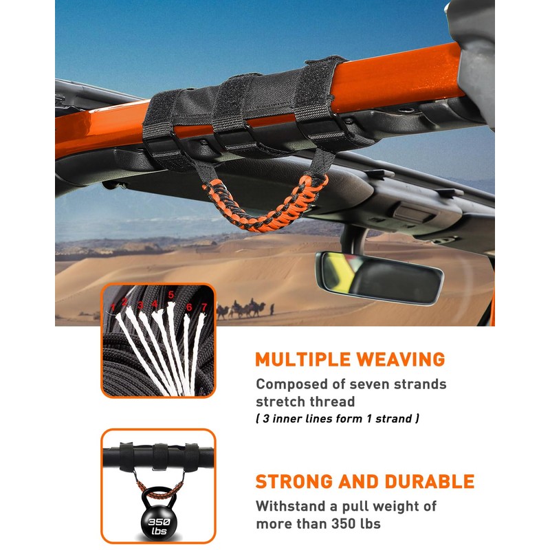 Savadicar 2 Pack Grab Handles Roll Bar Grip Handle Compatible