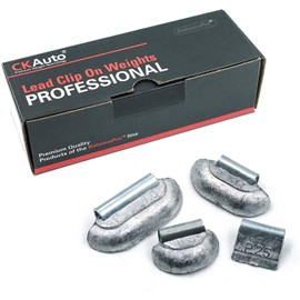 CKAuto 100Pcs P Type Lead Clip on Wheel Weights Assortment, 0.25oz, 0.5oz, 0.75oz, 1.0oz, 25Pcs for Each Style, Uncoated