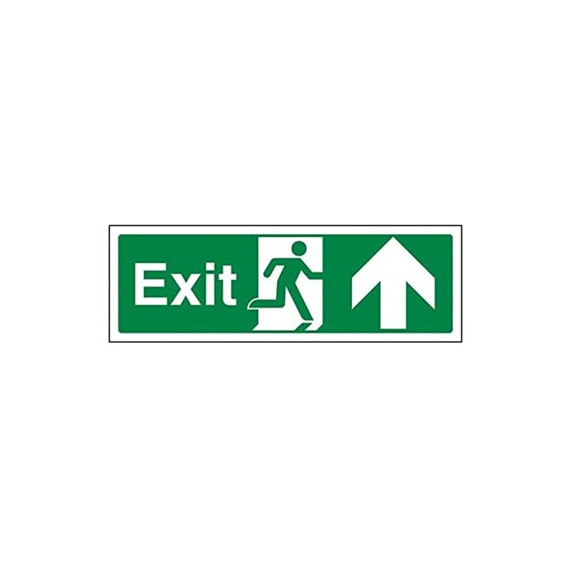V Safety Exit Arrow Up Sign - 300mm x 100mm