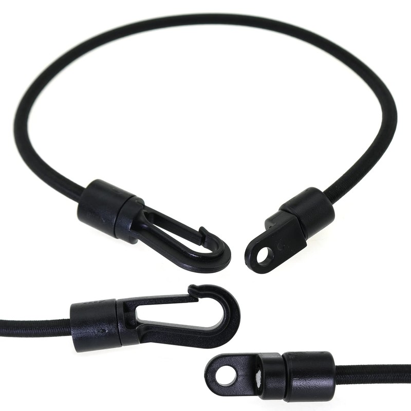 LUORNG 2pcs 12 Inches Elastic Rope Bungee Cord Rod Strap