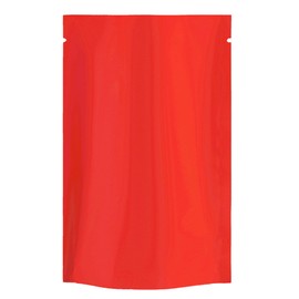 100PCS Gusseted Double-Sided Color Foil Pouch Open Top Heat Sealable Stand-Up Bags for Food Storage, Popcorns, Candies, Pet Treats (Bright Red, 3.94 inch x 5.91 inch)