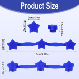 4stk Universelles Silikon Heißluftfritteuse Magnet Set, 2 Sternförmige Lange Streifen und 2 Sternförmige Backpapier Magnete Schnalle zum Halten von Pergamentpapiereinlagen(Blau)
