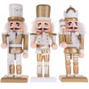 Ciieeo 3pcs Wooden Nutcracker Ornaments 6 Inch Christmas Nutcracker Doll