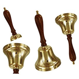 Solid Brass Hand Bell with wood handle Decorative Brass Hand Bell