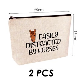 2 Pieces of Printed Storage Bags, Horse Head Printed Bags, Convenient Cosmetic Bags, Travel Storage Bags, Waterproof Storage Bags