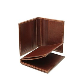 Old Angler Small Leather Wallet with RFID Shielding, Made in Italy, 4 Card Slots, Compact and Elegant Design, Brown, Classic