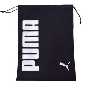 Puma J20041 Drawstring Bag, Logo Pattern, Club Activities, Pool Bag, Training Bag, Unisex, 13.0 x 17.7 inches (33 x 45 cm), 10-Black, 10-black