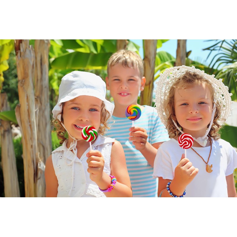 LIDATREE 1.5" Swirl Lollipop, Rainbow Lollipops Individually Wrapped Bulk, Kid's