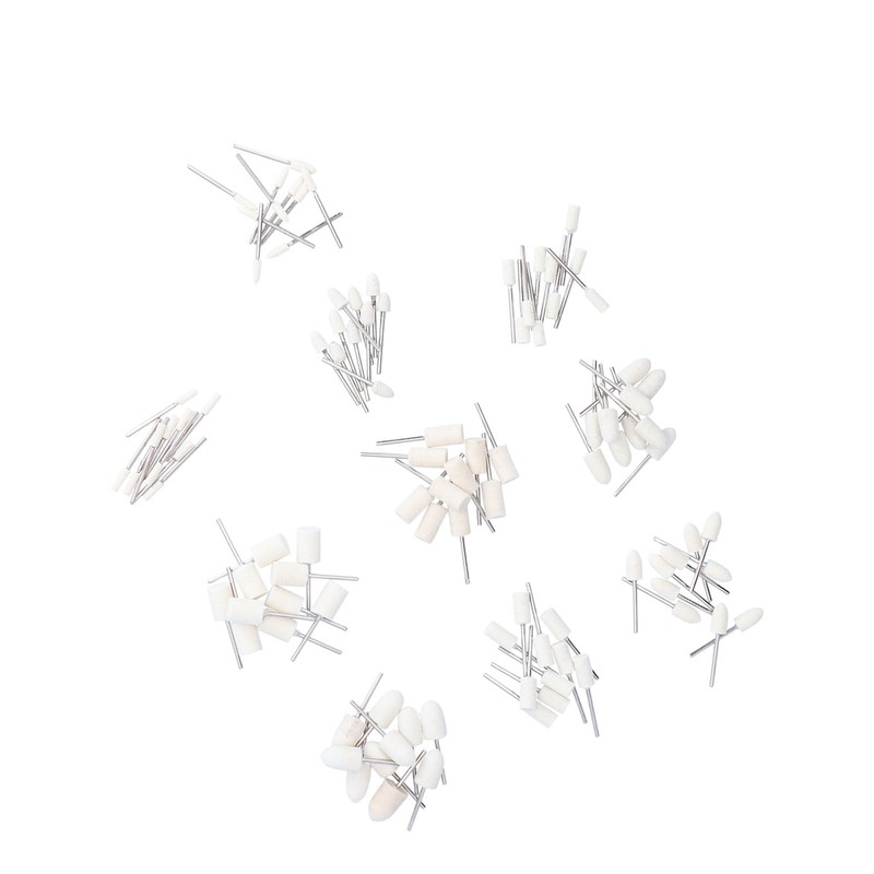 100Pcs Polishing Head Wool Felt Tapered Cylindrical Buffing Wheel Set