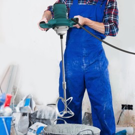 Concrete Mixer,2100W Handheld Electric Concrete Mixer, Portable Mortar Mixer with 6 Adjustable Speed for Mixing Concrete,Cement,Paint,Mud