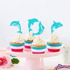 Blumomon Pack of 24 Ocean Glitter Dolphin Cupcake Toppers Baby