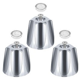 Set of 3 Shower Knob Replacement Metal Bathtub Knobs Replacement Compatible with Price Pfister Verve and Bathtub Shower Faucet Handle Remodel Trim Kit Include Hot Cold and Diverter (Polished Chrome)