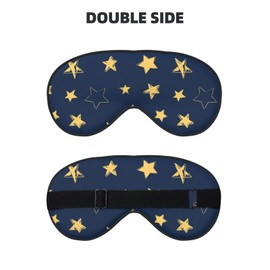 Sleep Eye Mask Doodle Yellow Stars Sleep Mask for Women Men Comfortable Eye Mask with Adjustable Strap Soft Eye Cover Blindfold for Travel Yoga Nap Shift Work