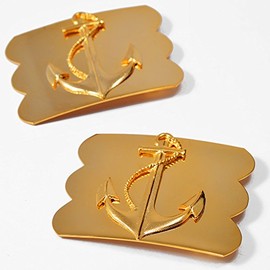 Anchor Motif Gold Metal Belt buckle by 1 pc, 3" x 2-3/8, LT-5513