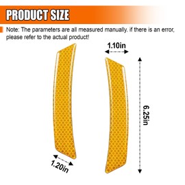 GAOLAOSY Car Reflective Trim Side Marker Stickers, Safety Reflective Strips Warning Decal Reflector Guard, Auto Exterior Accessories for Car Wheel Well Arch & Side Bumper Fenders (Yellow/2PCS)