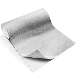 Amylove 1 Pcs 24'' x 48'' Aluminized Heat Shield Thermal Barrier Adhesive Backed Heat Blanket Wrap Fiberglass Insulation Reflective Material High Temp Protection for Exhaust Wood Fireplace Stove