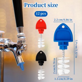 12PCS Beer Tap Plug Brushes for Faucet Draft Beer Tap, Beer Faucet Brush and Rubber Tap& Beer Tap Plugs with Brushes Faucet for Restaurant Home Party Bar