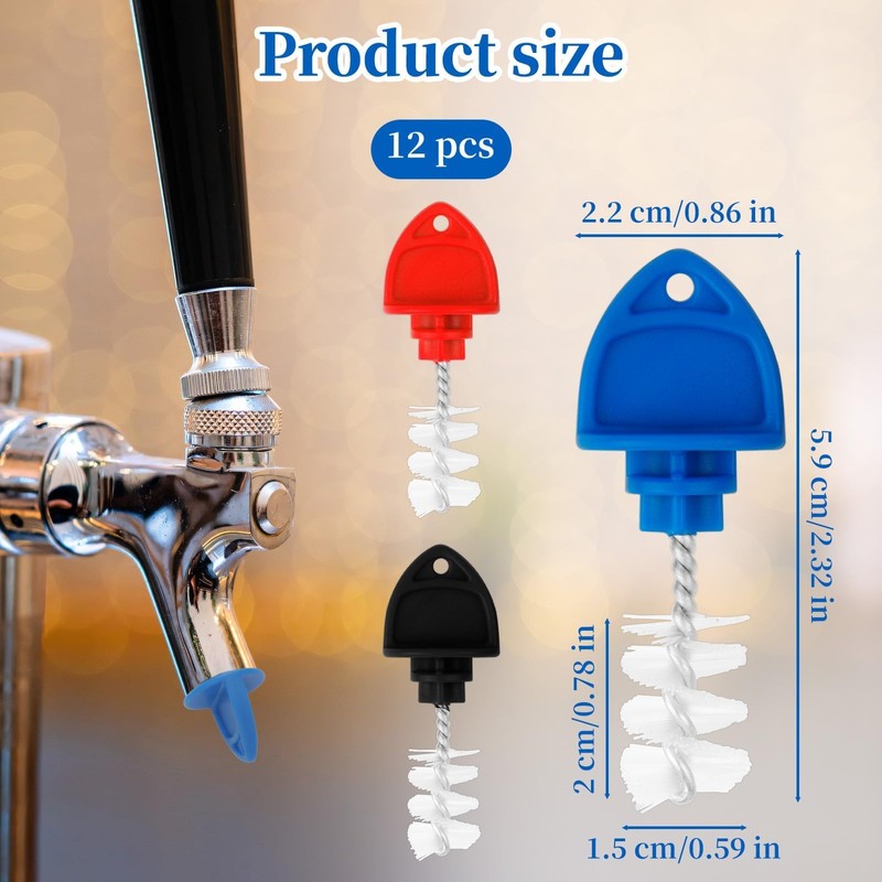 12PCS Beer Tap Plug Brushes for Faucet Draft Beer Tap,