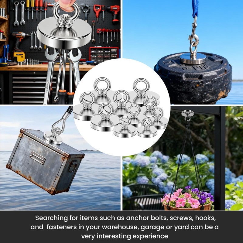 DIYMAG Super Strong Neodymium Fishing Magnets, 500 LBS(227 KG) Pulling