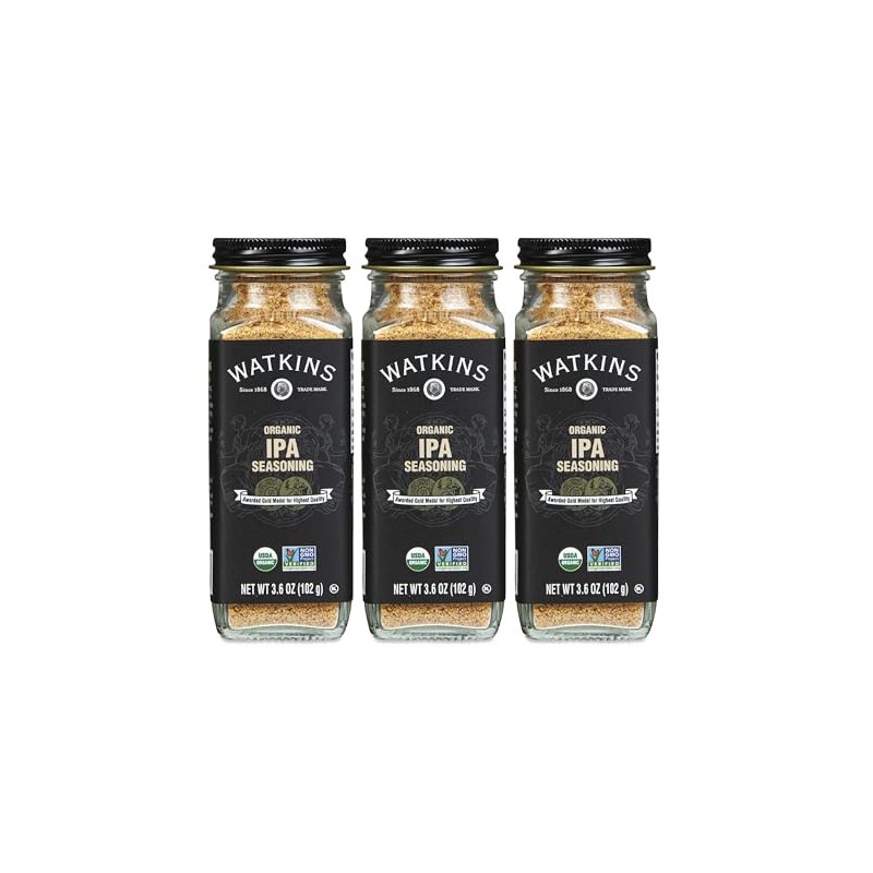 Watkins Gourmet Organic Spice Jar, IPA Seasoning, 3.6 oz. Bottle,