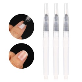 Refillable Nail Oil Pen Pack, 3Pcs Cuticle Oil Pen, Reusable Empty Pinch Press Pen Portable Sub-Bottling Pen to Oil, Liquid Foundation, Cosmetics, Clear Applicator Pen for Nail Hand Face Body Care,6ML