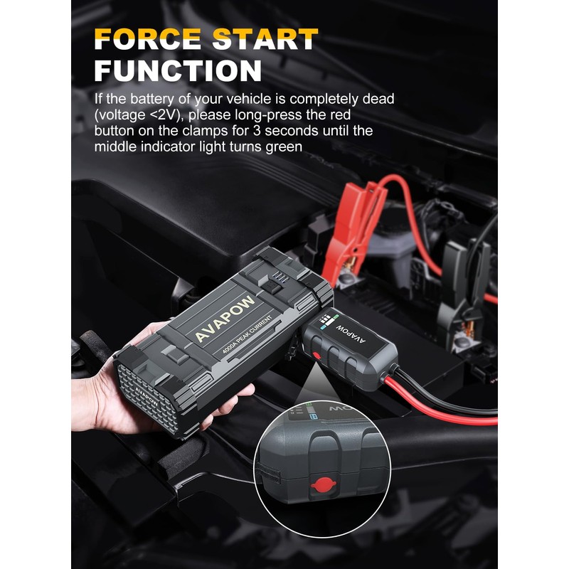 AVAPOW Car Jump Starter, 4000A Peak Battery (for All Gas