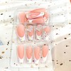 Vezocim French Artificial Fake Square Nails, 24Pcs Press on Nails
