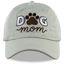 HHNLB Dog Mom Gifts for Women, Birthday Gifts for Dog Lovers, Adjustable Embroidered Baseball Cap for Mom Mama Grandma (US, Alpha, One Size, Embroidered Beige 02)