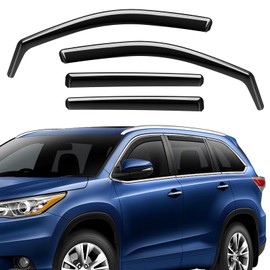 GEARMEISTER in-Channel Rain Guards Compatible with Toyota Highlander 2014 2015 2016 2017 2018 2019, Durable Side Windows Rain Guard, Wind Deflectors, Window Deflectors - 4 PCS